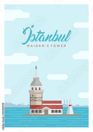 Istanbul Maidens Tower illustration