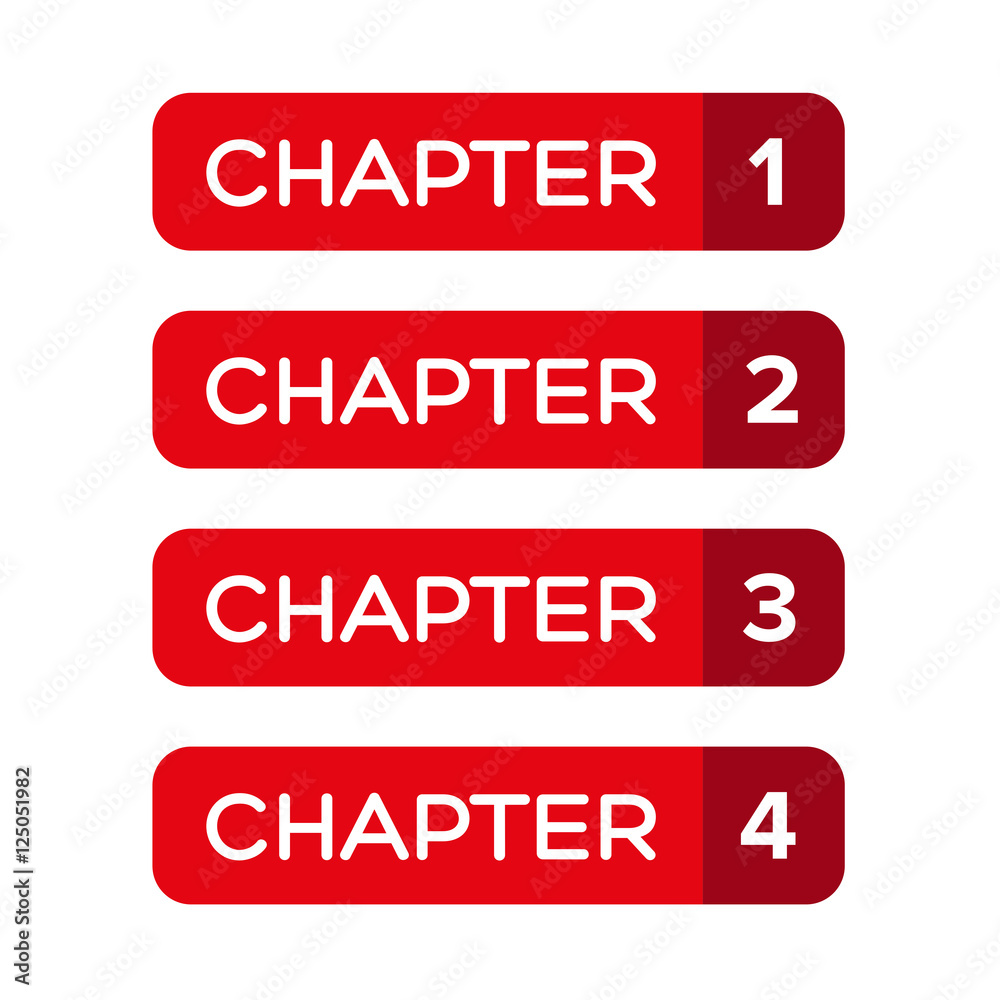 Chapter One, Two, Three, Four vector Chapter One, Two, Three, Four vector