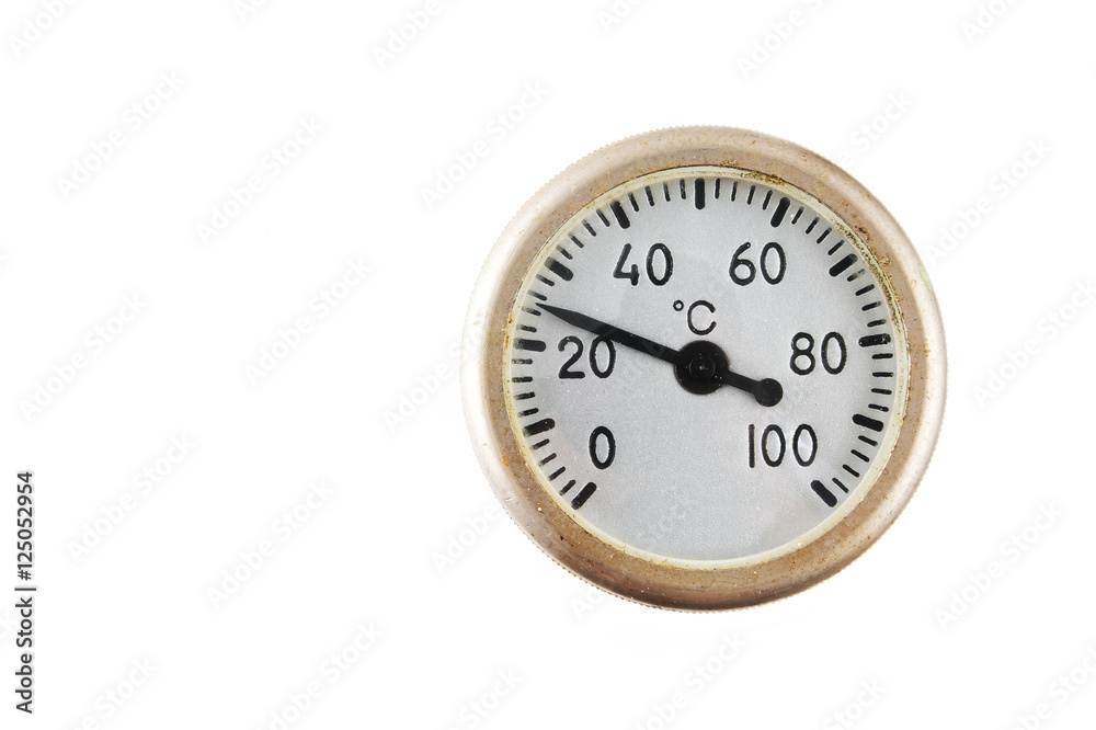 Old thermometer isolated on white background Old thermometer isolated on white background