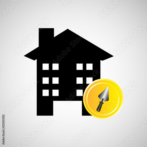 remodel construction building spatula icon graphic vector illustration eps 10