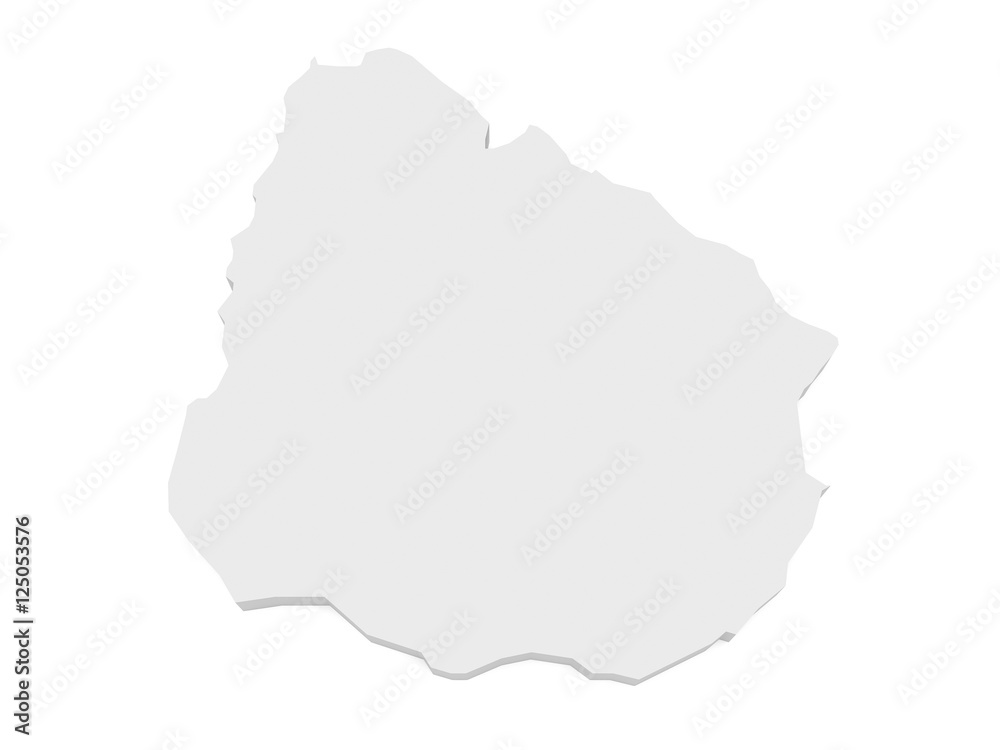 3d Illustration of Uruguay Map Isolated On White Background 3d Illustration of Uruguay Map Isolated On White Background