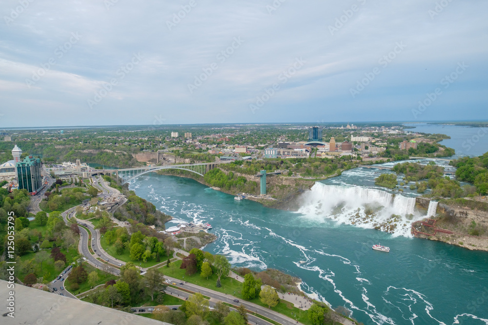 Niagara falls view from the top