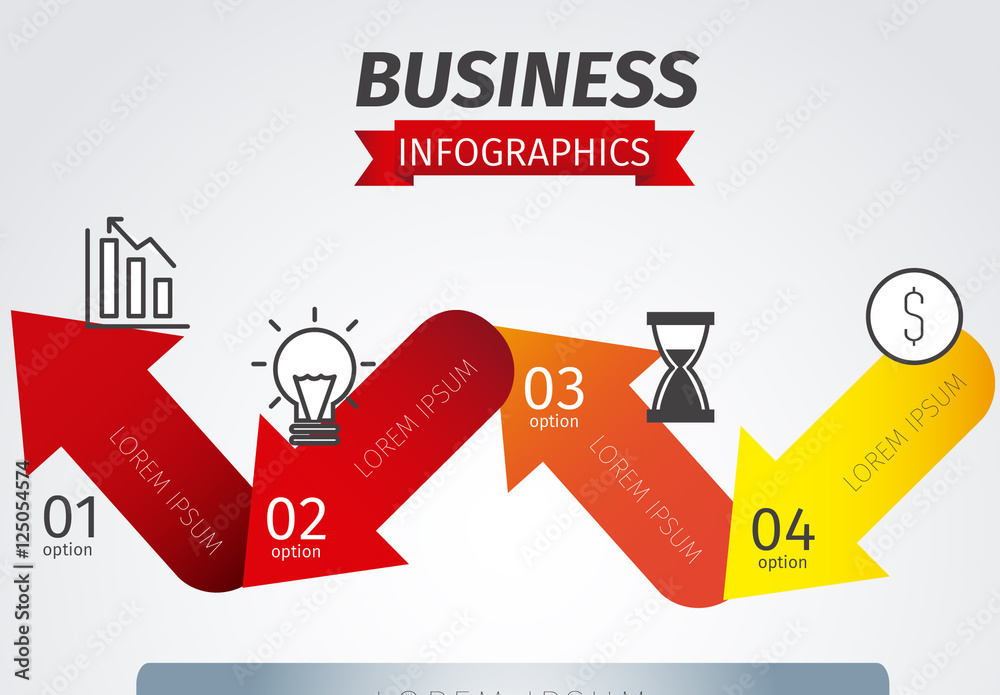 Arrow Design Business Infographic with Editable Text Stock Template ...