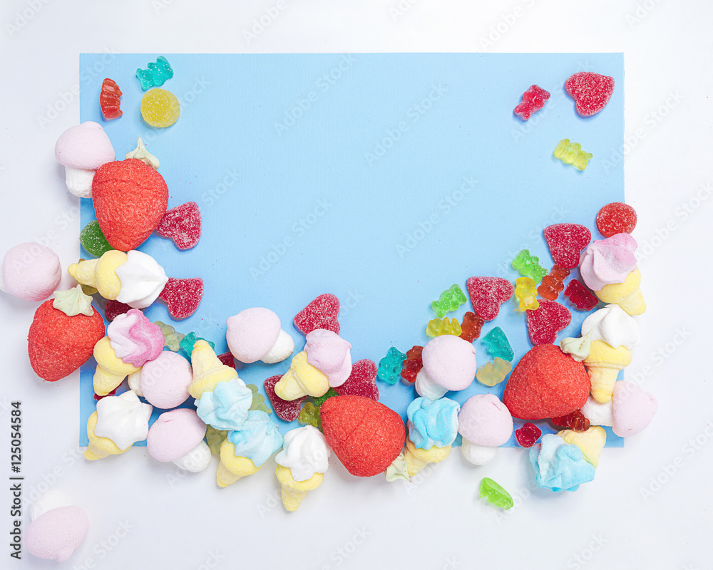 caramelle gommose marshmallow sfondo Stock Photo