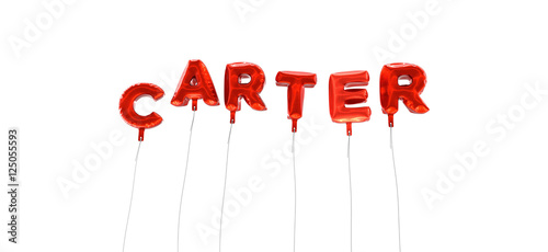 Slika na platnu CARTER - word made from red foil balloons - 3D rendered