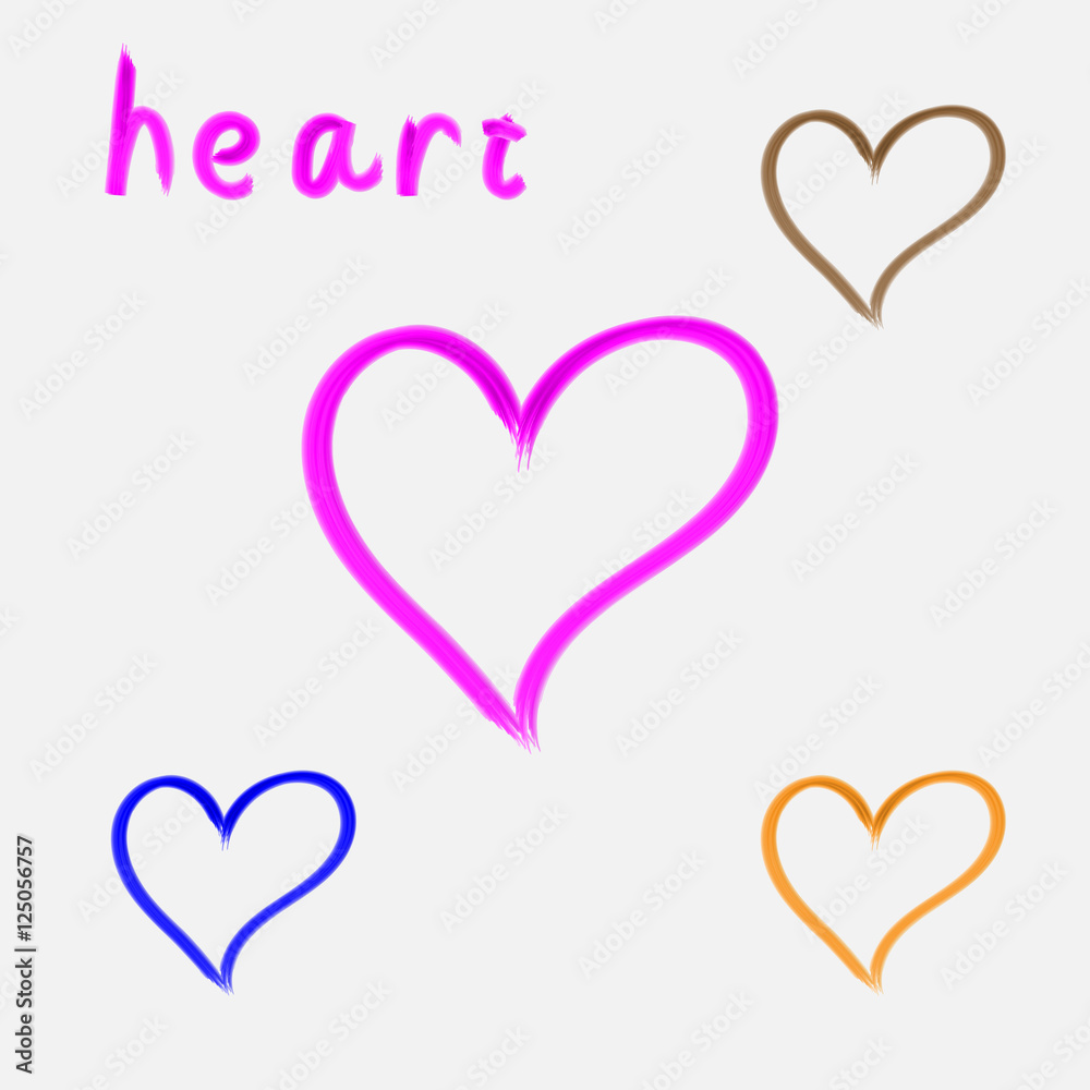 Hand drawn vector hearts with hand drawn letters Hand drawn vector hearts with hand drawn letters