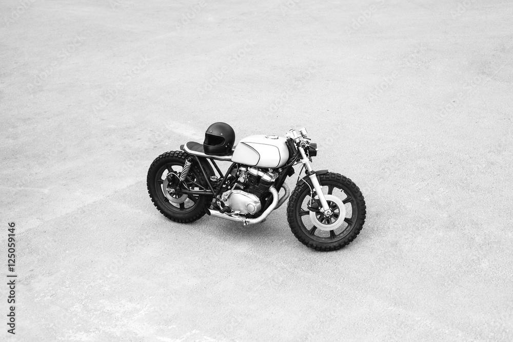Fototapeta premium Vintage rebuilt motorcycle motorbike caferacer