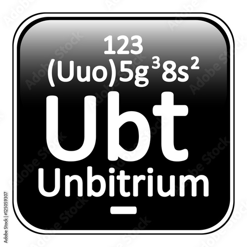 Periodic table element unbitrium icon.