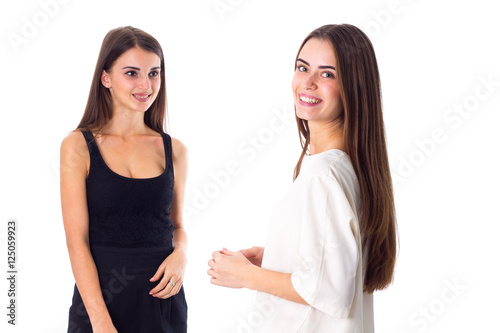 Two young woman talking