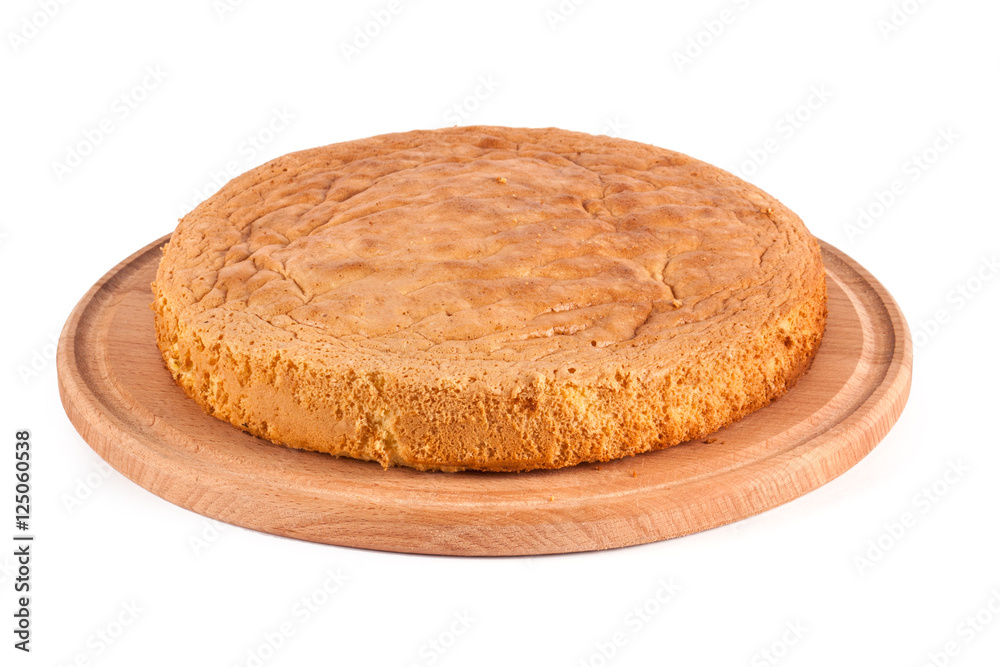 Sponge cake on wood board Sponge cake on wood board