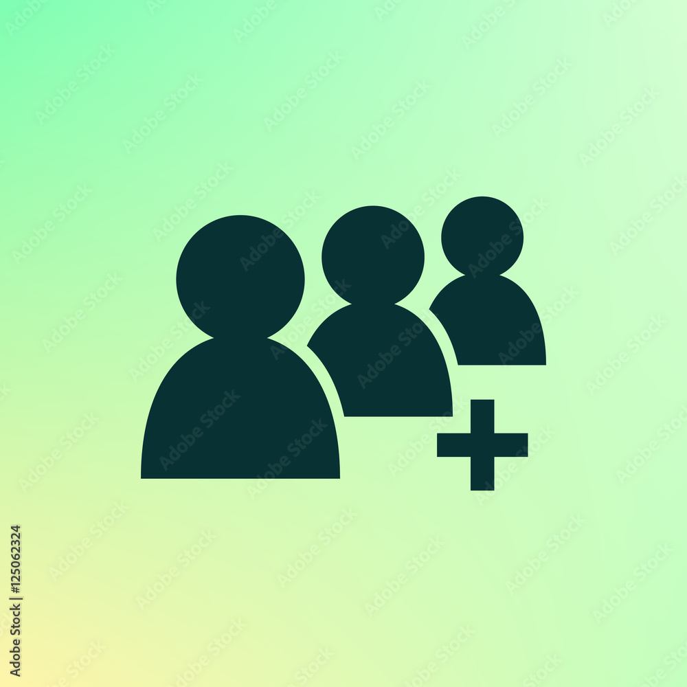 Add new user account flat icon for apps Add new user account flat icon for apps