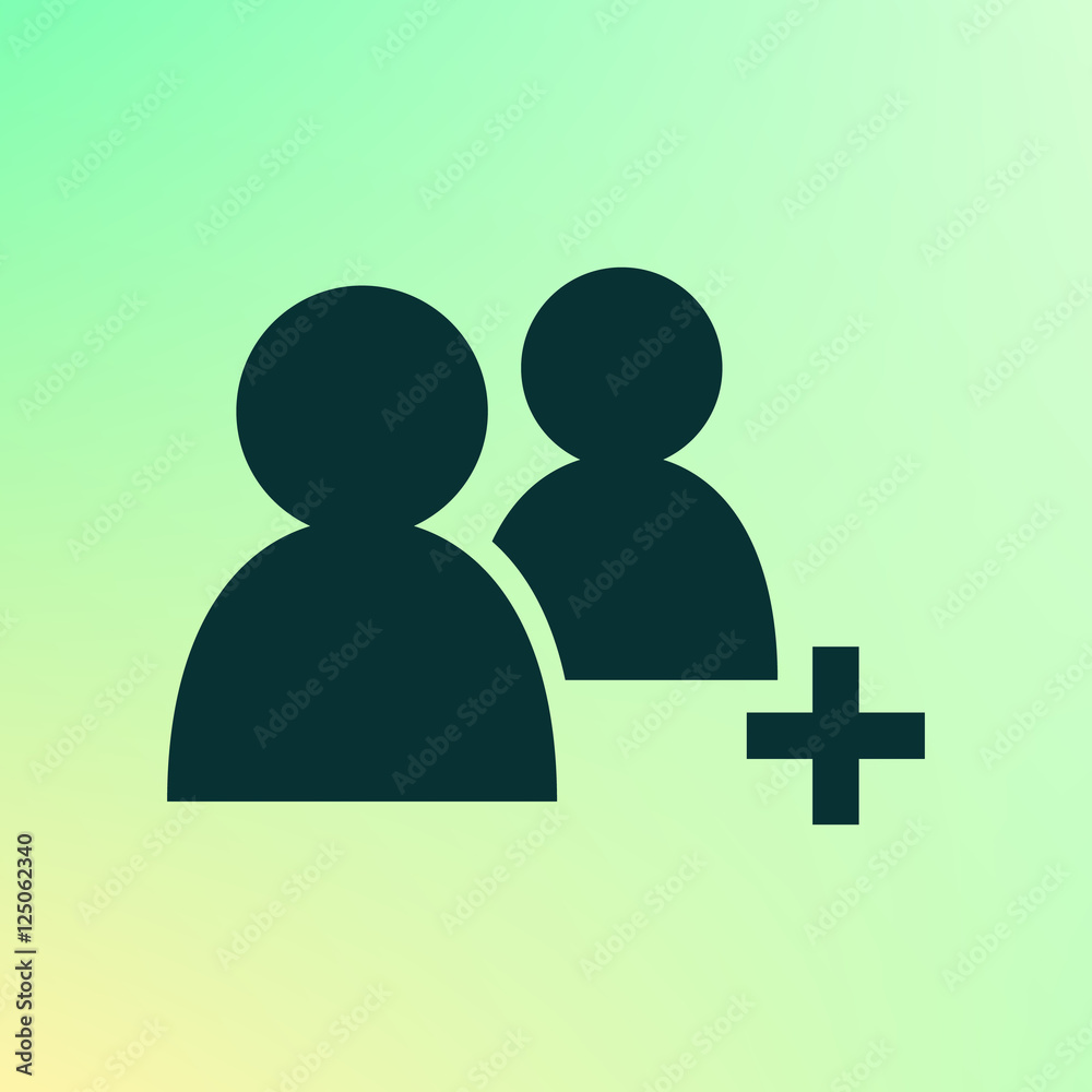 Add new user account flat icon for apps Add new user account flat icon for apps