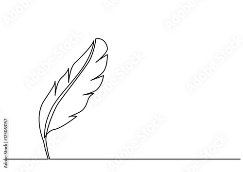 continuous line drawing of quill