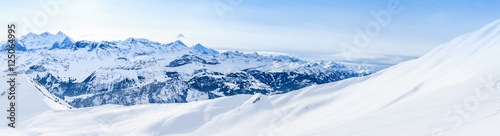 Panorama of Snow Mountain. Winter high mountains panorama © EwaStudio