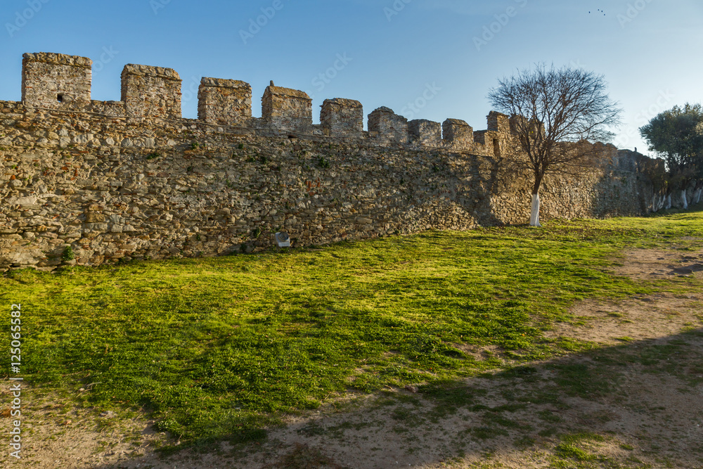Ruins of fortress in Kavala, East Macedonia and Thrace, Greece