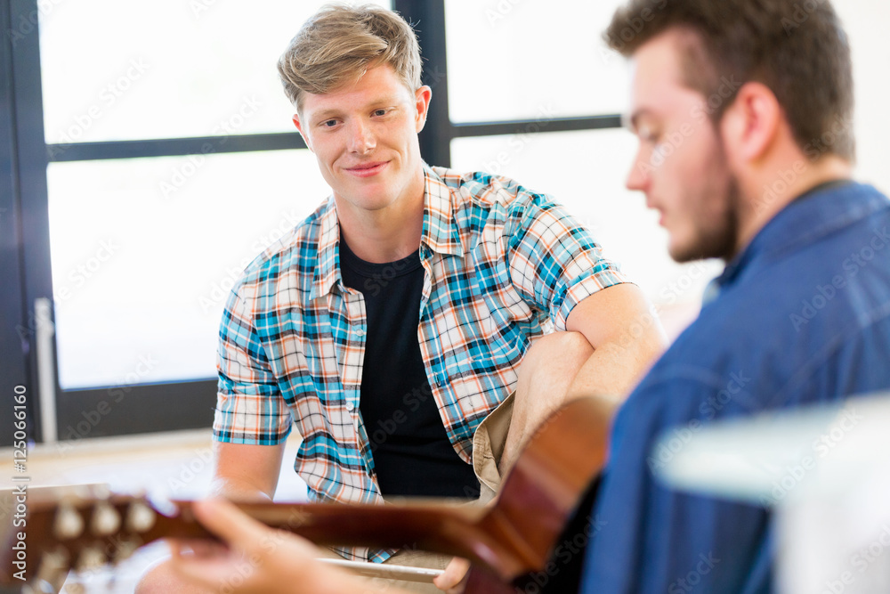 Young office workers or students as a team Young office workers or students as a team