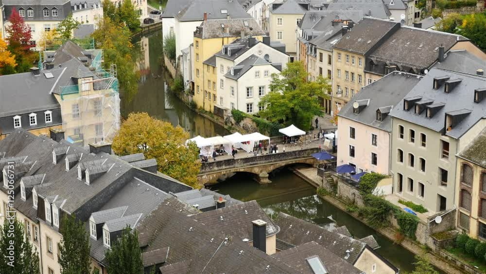 Overhead View Time Lapse of Luxembourg City - Europe Overhead View Time Lapse of Luxembourg City - Europe