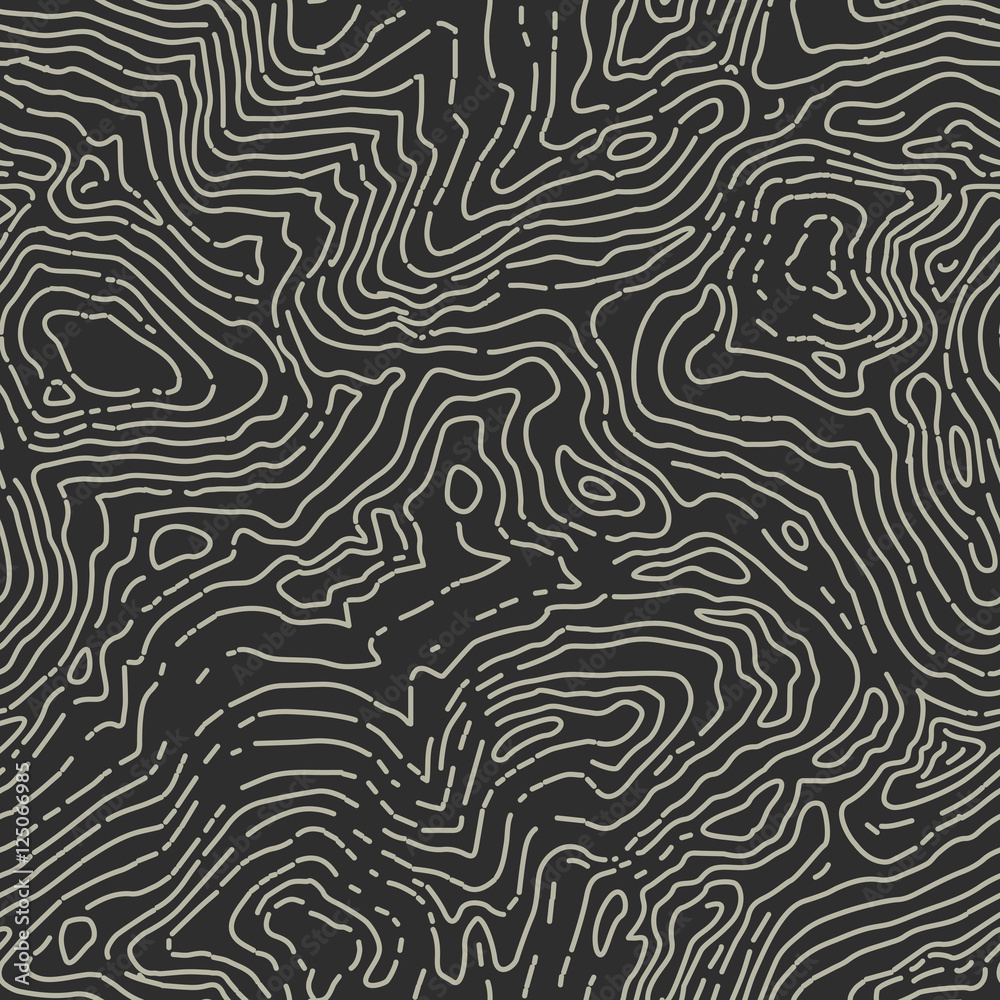 Obraz premium Seamless topographic contour map pattern. Vector seamless backgr