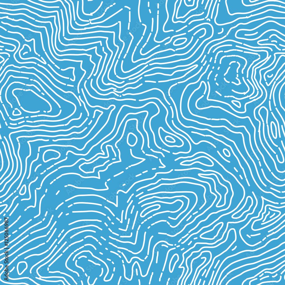 Seamless topographic contour map pattern. Vector seamless backgr