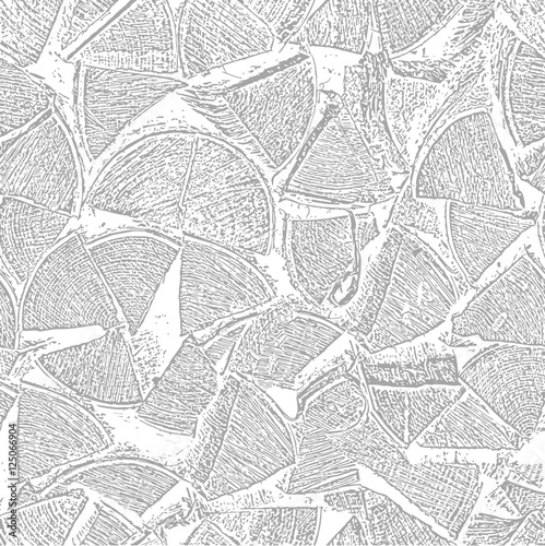 Seamless from stack of wood. Firewood texture. Vector illustrati