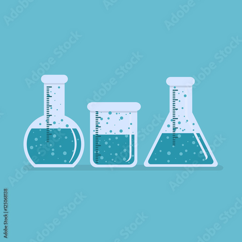 Chemistry Bottle Beaker Science Laboratory School Supplies Vector