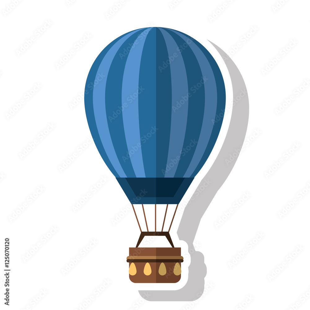 Obraz premium Hot air balloon icon. transportation vehicle travel and trip theme. Isolated and colorful design. Vector illustration