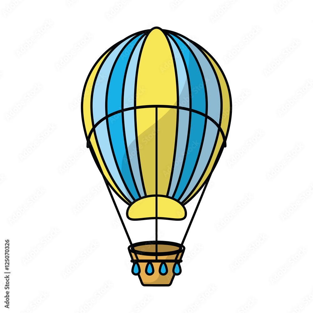 Obraz premium Hot air balloon icon. transportation vehicle travel and trip theme. Isolated and colorful design. Vector illustration