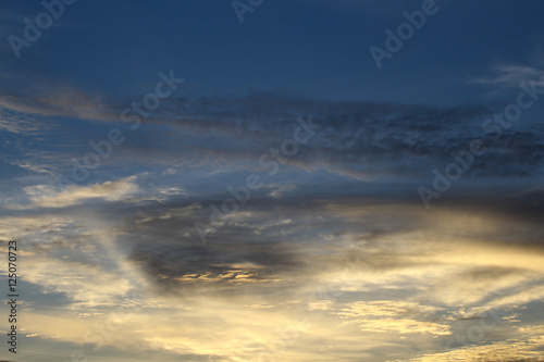 Sunset sky and cloud evening background. © saitharn