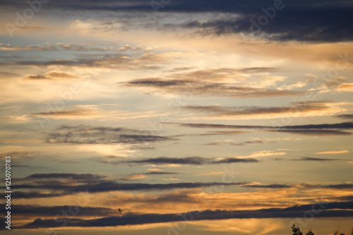 Sunset sky and cloud evening background.