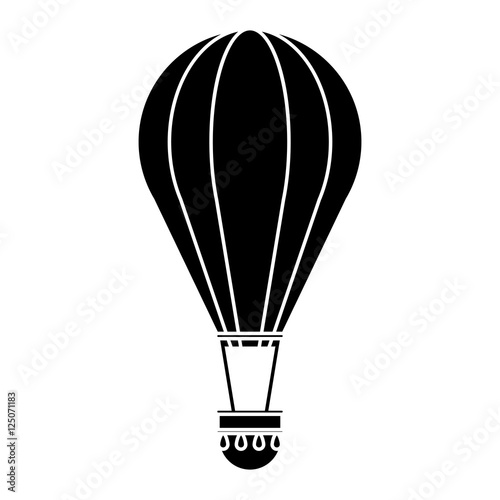 Hot air balloon icon. transportation vehicle travel and trip theme. Isolated and silhouette design. Vector illustration