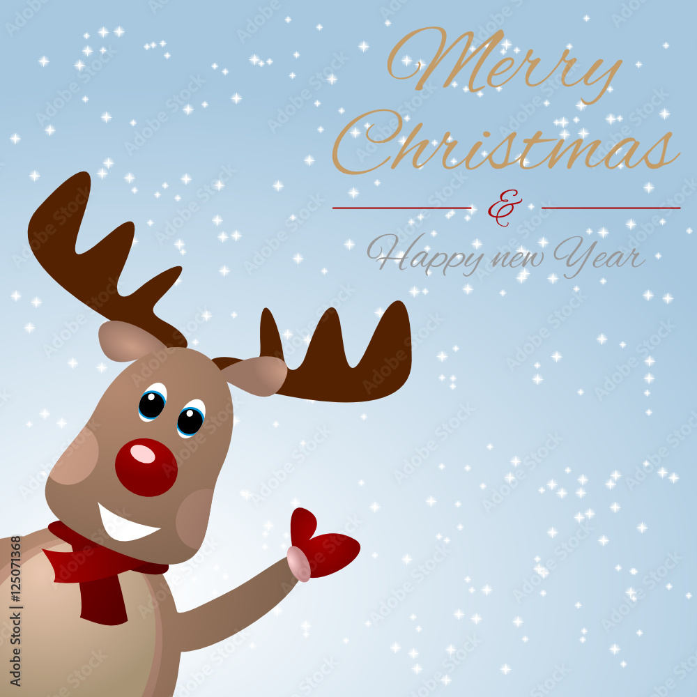 Weihnachtsgruß mit Rentier Stock-Vektorgrafik | Adobe Stock