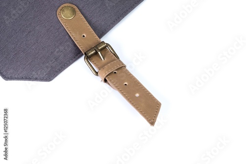 leather belt on camara bag.