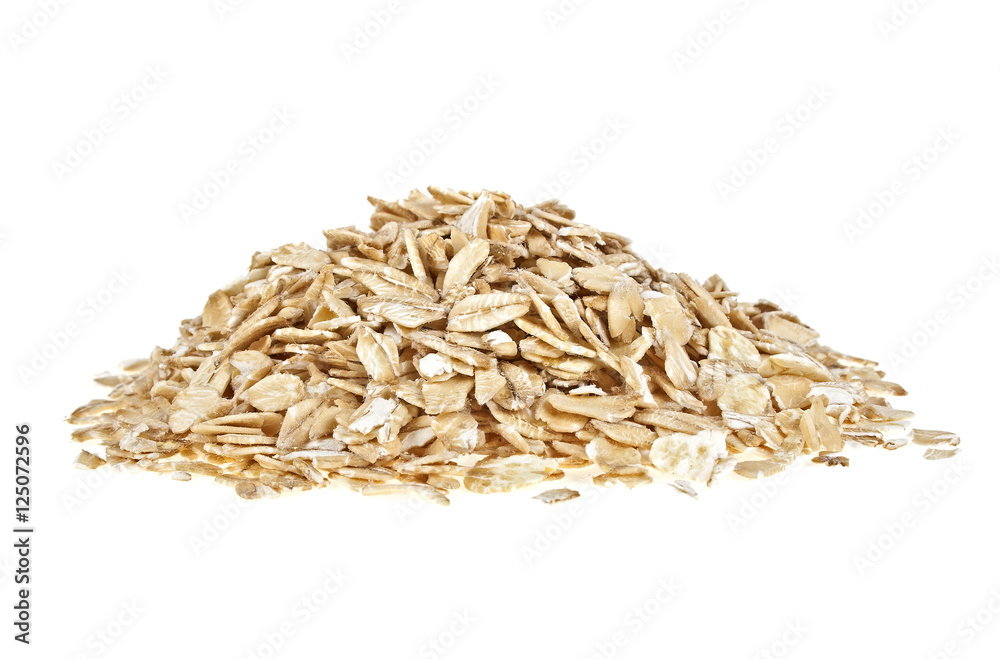 Pile of oatmeal isolated on white background Pile of oatmeal isolated on white background