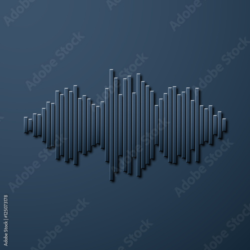 Silhouette of sound waveform with shadow