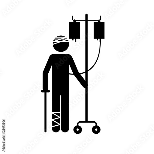 injured person icon image vector illustration design 
