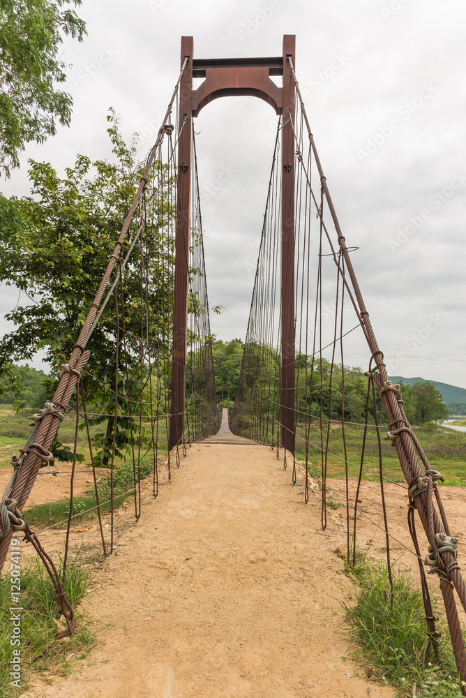 Beautiful of rope bridge in Kaeng Krachan National Park, Phetcha Beautiful of rope bridge in Kaeng Krachan National Park, Phetcha