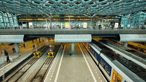Time Lapse Zoom of Central Train Station - The Hague Netherlands
