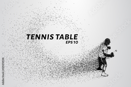 Table tennis from the particles. Tennis consists of circles and points. Vector illustration