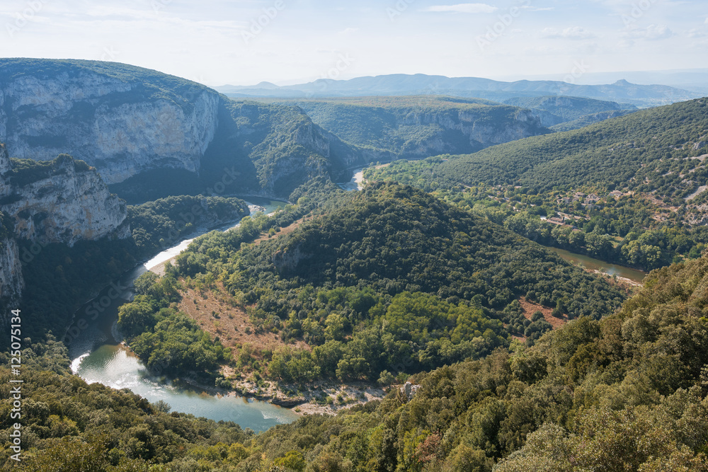 Fototapeta premium The Gorges de Ardeche is made up of a series of gorges in the river Ardeche, France.