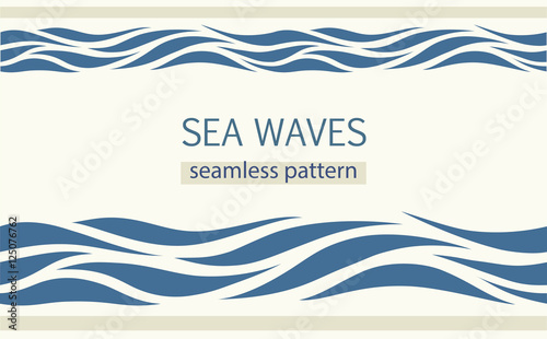 Seamless patterns with stylized sea waves