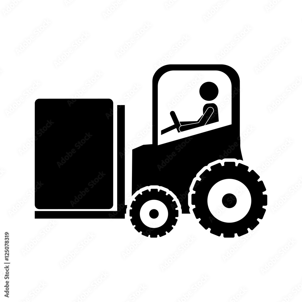 Naklejka premium package delivery worker icon image vector illustration 