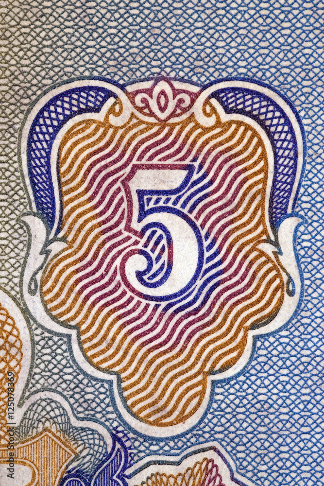 macro picture of a protective pattern old paper banknote macro picture of a protective pattern old paper banknote