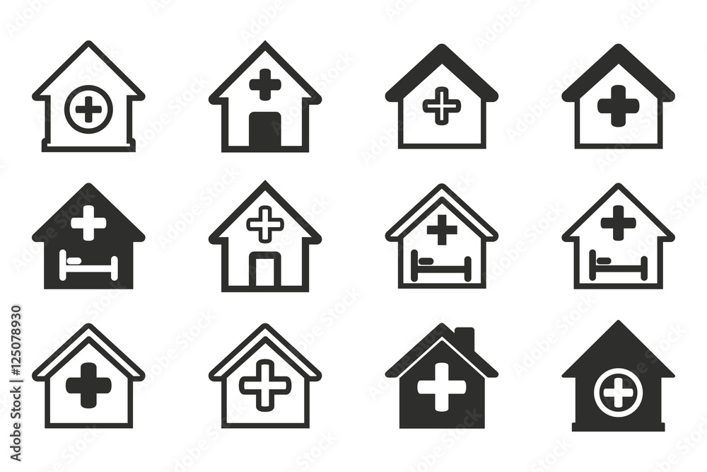 Hospital icon set.