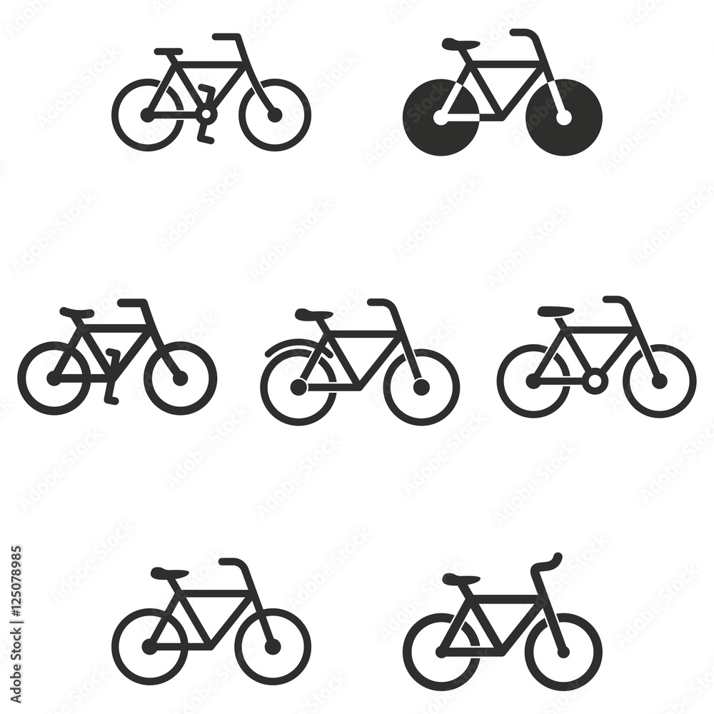 Bicycle icon set. Bicycle icon set.