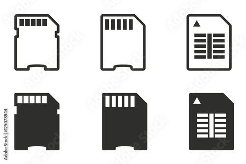 Memory card icon set.