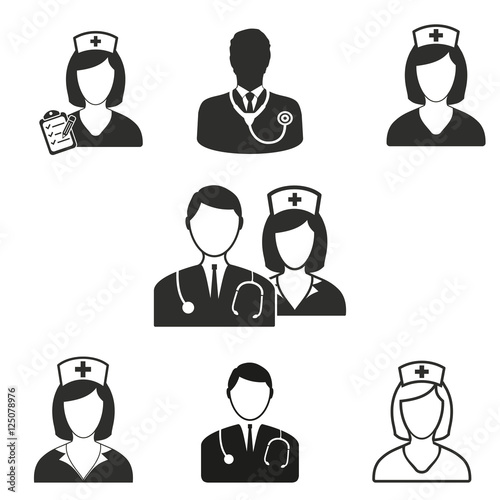 Nurse icon set.