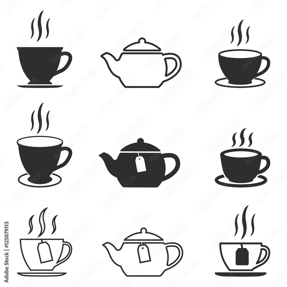 Tea icon set. Tea icon set.