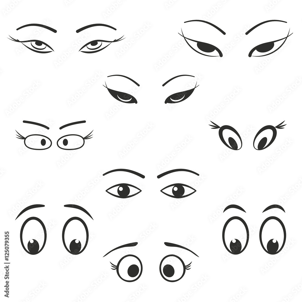 Eye icon set. Eye icon set.