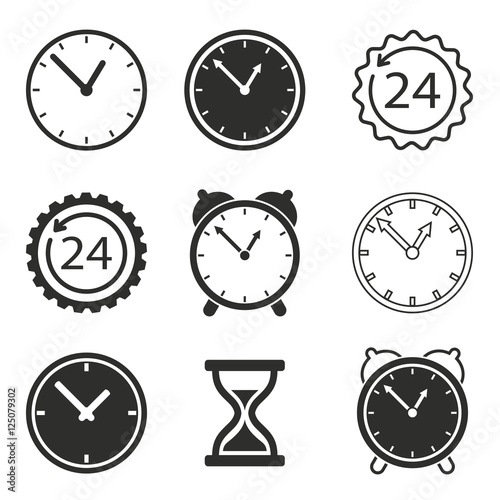 Clock icon set.