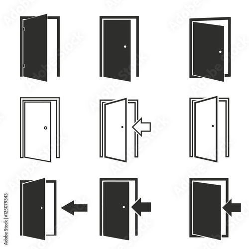 Door icon set.